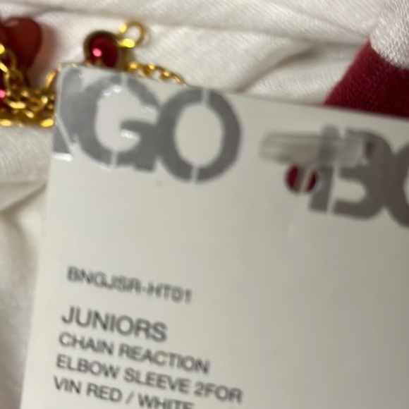 juniors Chain reaction elbow sleeves 2fer rayon blend - Picture 3 of 4